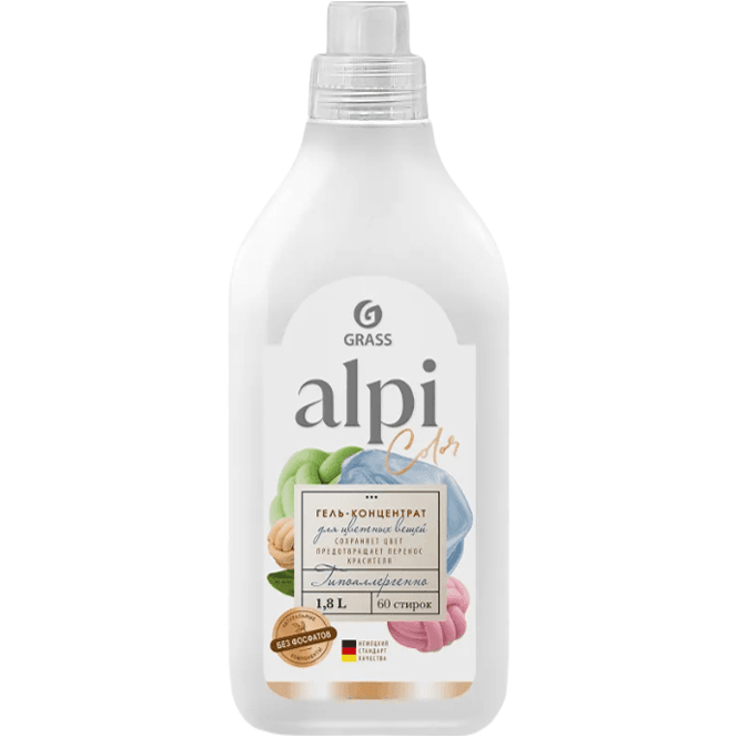 Концентрированное жидкое средство/гель для стирки "ALPI" 1,8 л GRASS, Колор