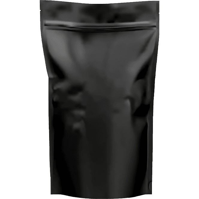 Пакет Дой-пак 120*185 "35+35" мм бумажный ЧЕРНЫЙ матовый zip-lock