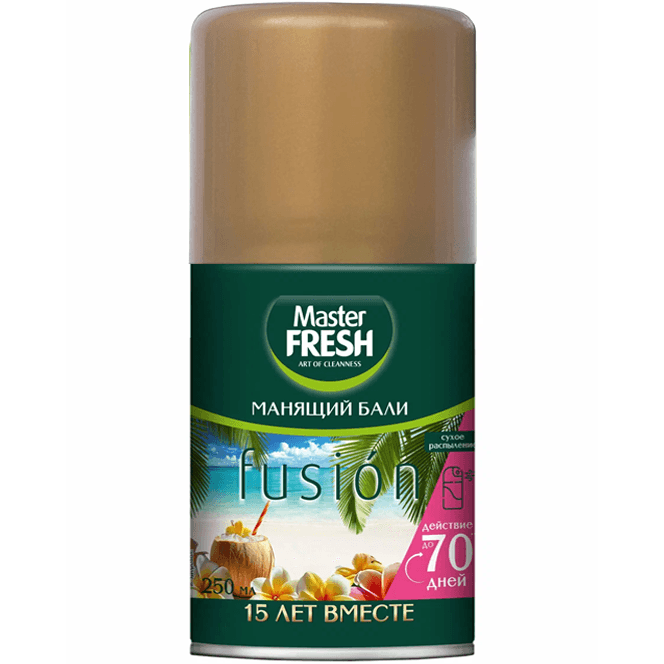 Освежитель воздуха 250 мл "Master FRESH GOLD" сменный баллон, Манящий бали Освежитель воздуха 250 мл "Master FRESH GOLD" сменный баллон, Манящий бали