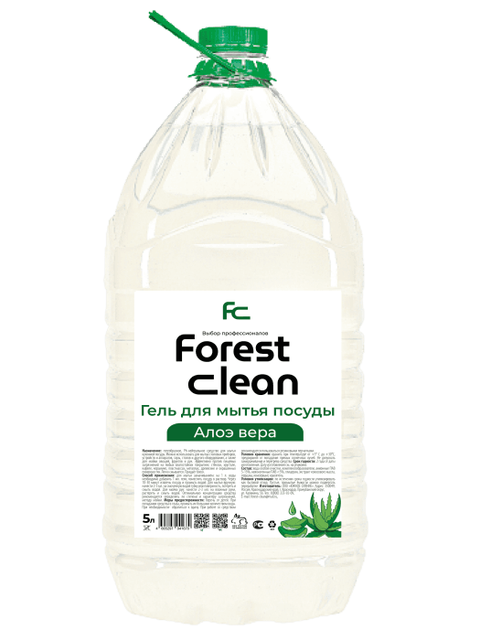 Средство для мытья посуды 5 л "FOREST clean" ПЭТ Концентрат-гель, Алоэ вера Средство для мытья посуды 5 л "FOREST clean" ПЭТ Концентрат-гель, Алоэ вера