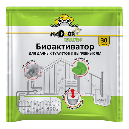 Биоактиватор для дачных туалетов и септиков Nadzor 30 гр. порошок, универсал Биоактиватор для дачных туалетов и септиков Nadzor 30 гр. порошок, универсал