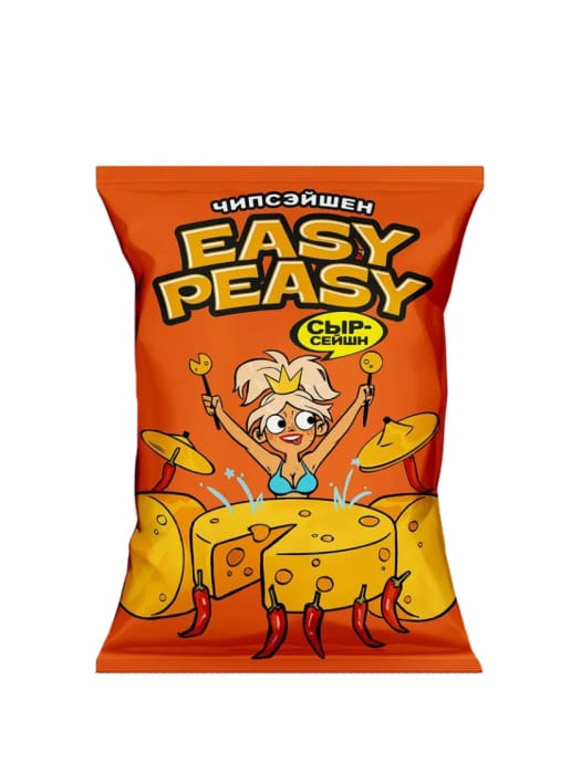 Чипсы "Easy Peasy" 70г ассортимент, Сыр Чипсы "Easy Peasy" 70г ассортимент, Сыр